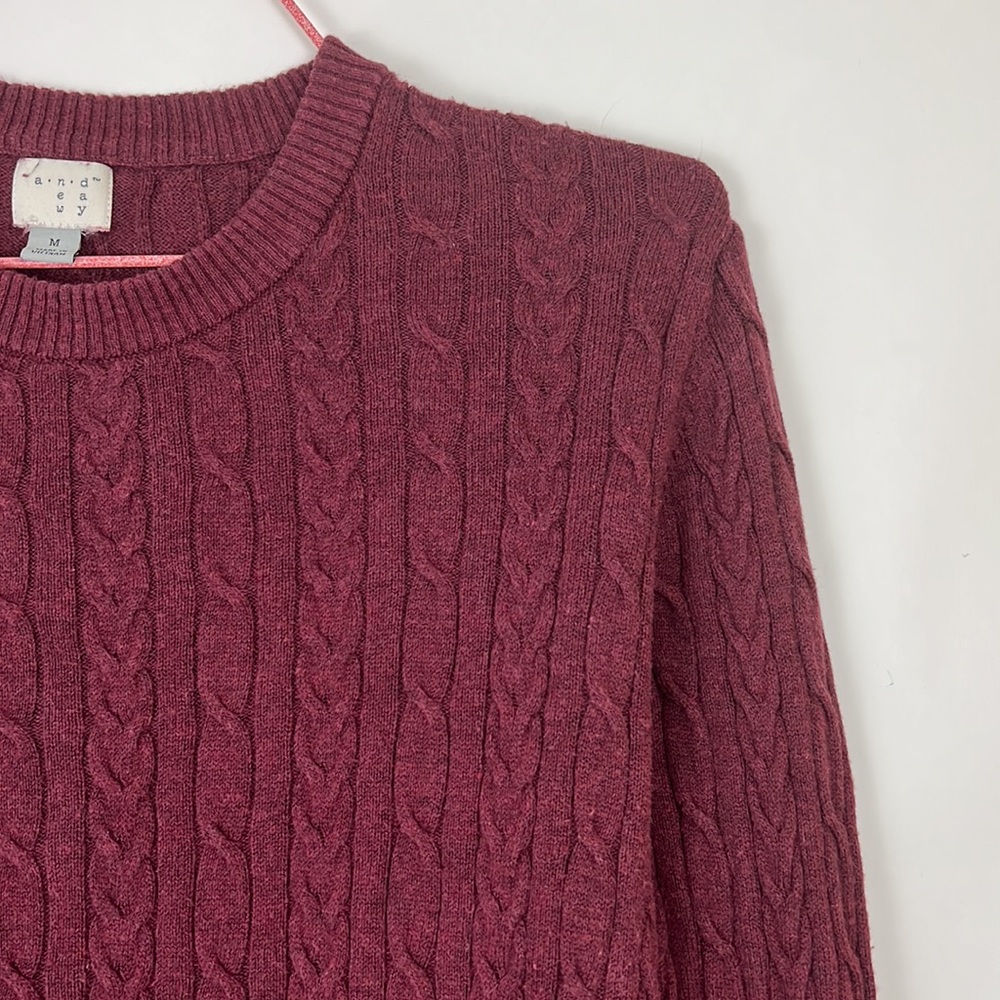 A NEW DAY long sleeve soft crew neck burgundy sweater M - Picture 5 of 9
